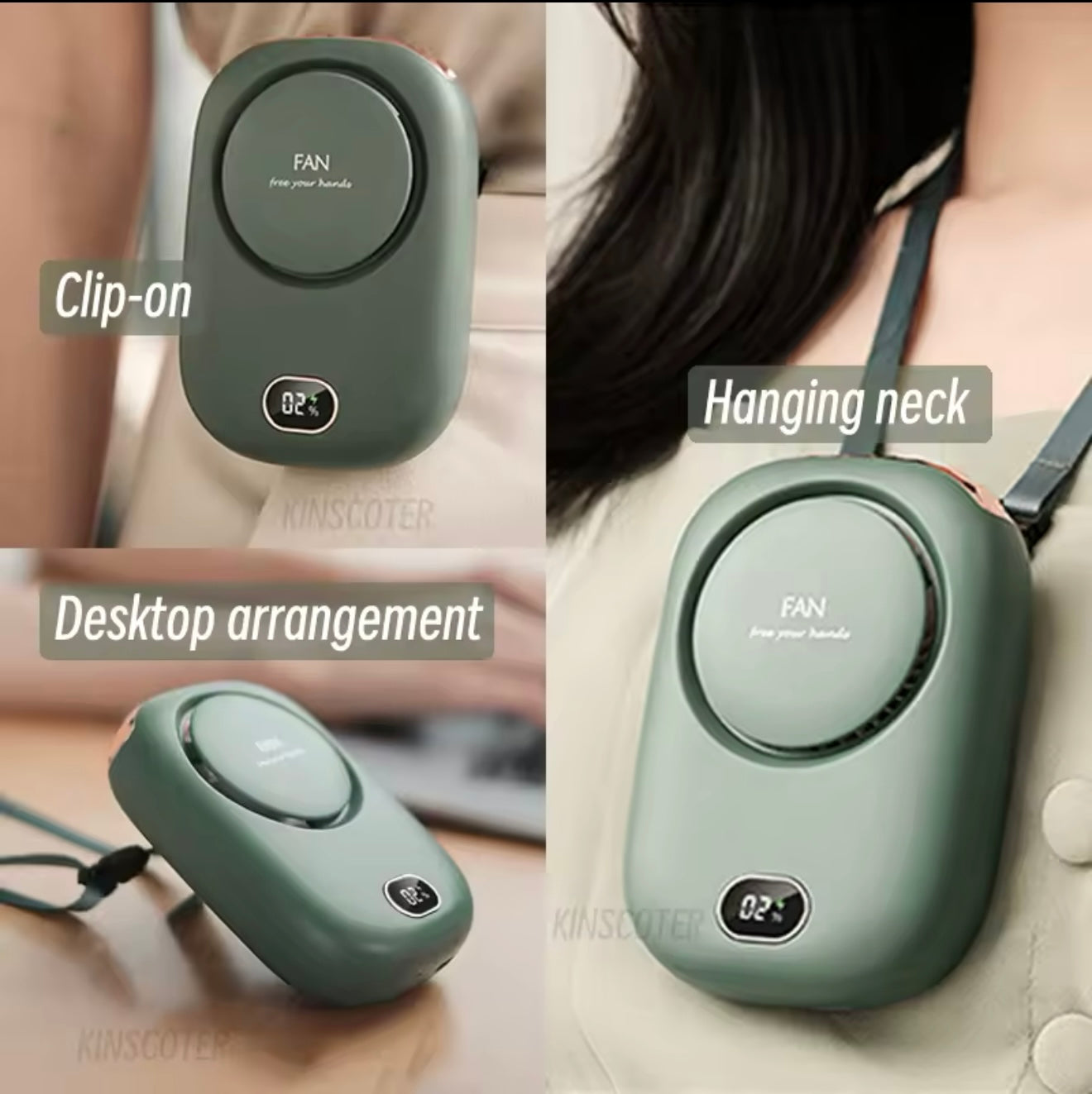 Portable Hanging Neck Fan - Mini Bladeless USB Rechargeable Cooling Fan for Outdoor & Sports